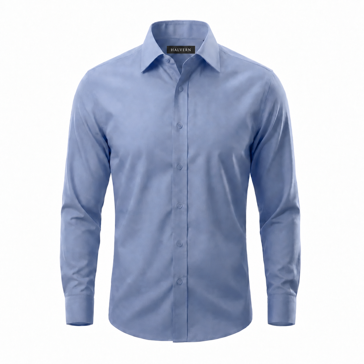 Halvern Glatt wrinkle-free shirt in light blue with Halvern neck label