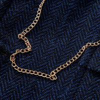 Lancaster waistcoat in Midnight Navy, fabric and chain detail