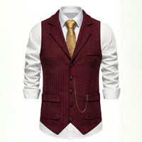 Lancaster waistcoat in Crimson Red, front view