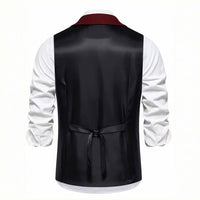 Lancaster waistcoat in Crimson Red, fabric and chain detail