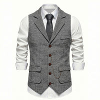 Lancaster waistcoat in Gunmetal Grey, front view