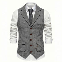 Lancaster waistcoat in Gunmetal Grey, front view