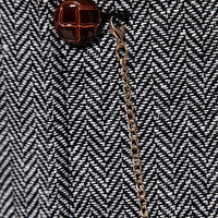 Lancaster waistcoat in Gunmetal Grey, fabric and chain detail