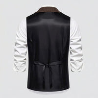 Lancaster waistcoat in Oxford Brown, fabric and chain detail