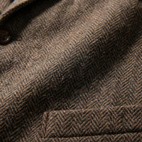 Lancaster waistcoat in Oxford Brown, fabric and chain detail