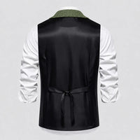 Lancaster waistcoat in Olive Green, fabric and chain detail
